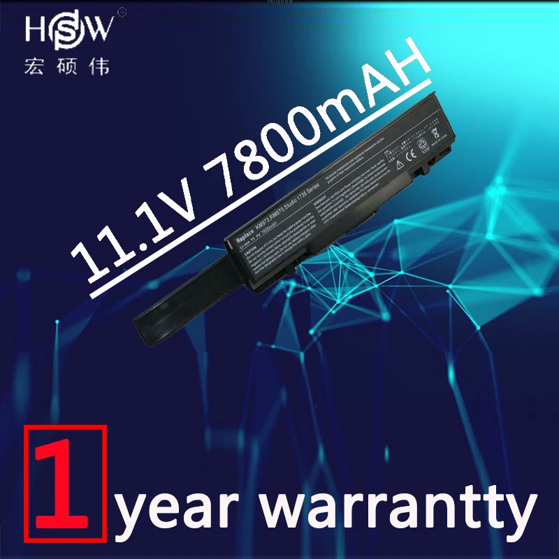 HSW 9 батарея ноутбука аккумулятор 0KM978 0MT342 0PW824 0RM791 KM976 MT335 PW835 RM868 RM870 для Studio 1735 1736
