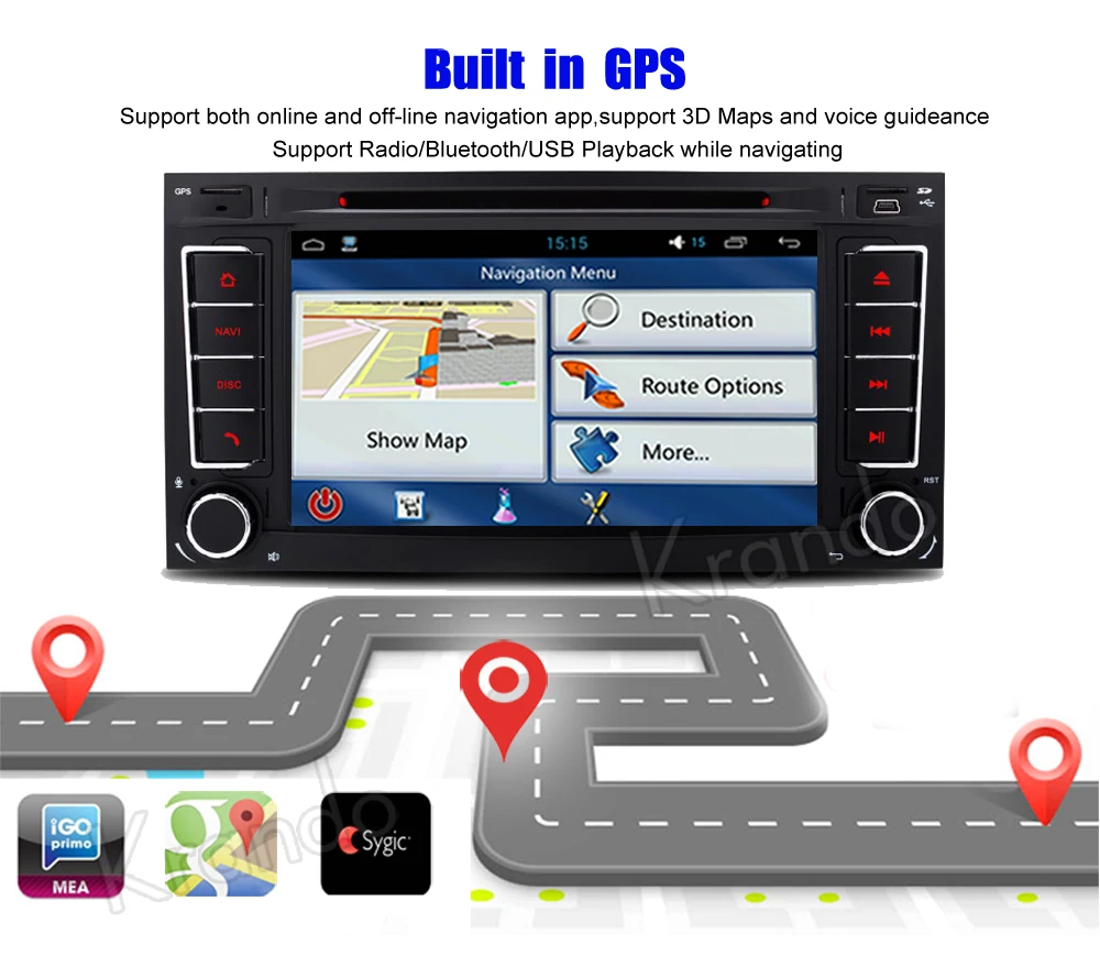Автомагнитола Krando 7 дюймов Android 8 0 для Vw Touareg T5 TRANSPORTER multivan 2004 2011|Автомагнитолы| |