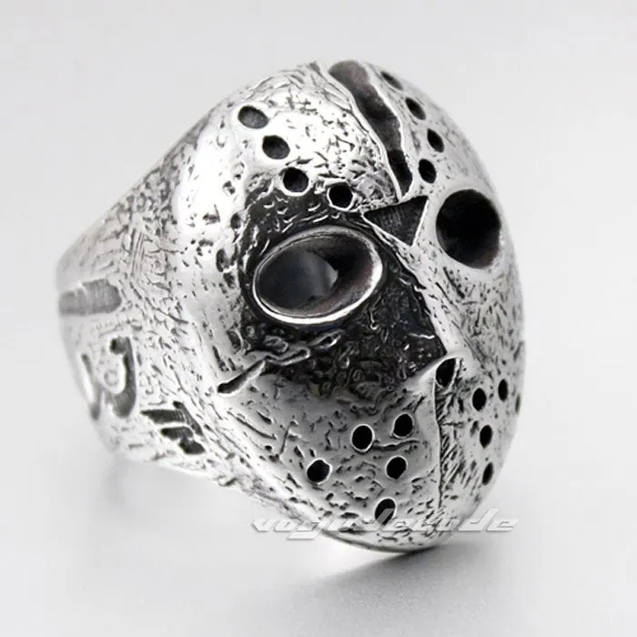 Крутая маска для Хэллоуина мужское кольцо из нержавеющей стали 316L панк-рокер