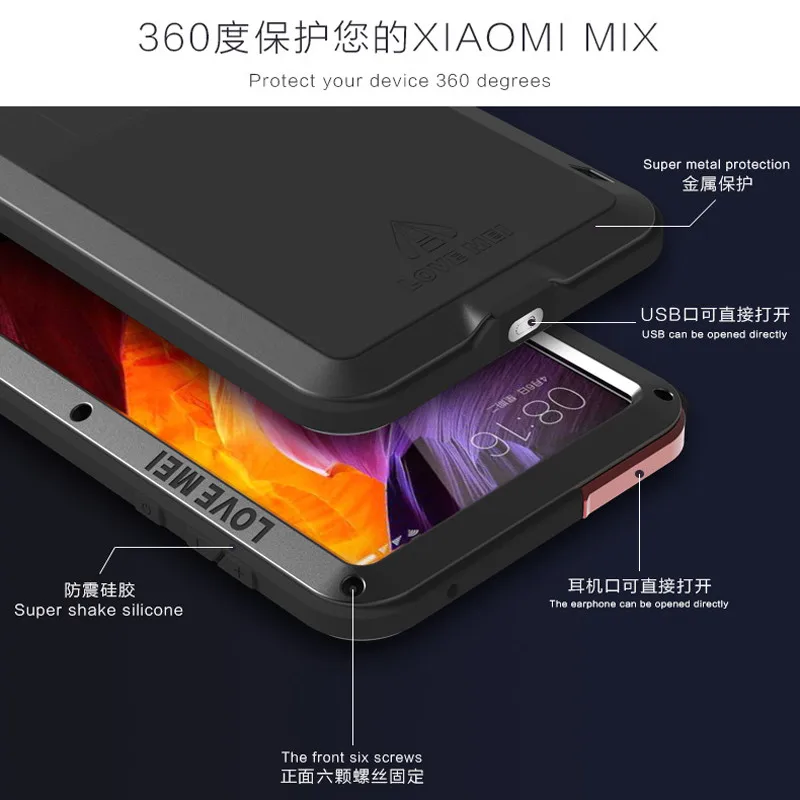 Полный корпус защитный Xiaomi mi x 2 Чехол для Xiaomi mi Mix 2 2S mi x2 Phone& Gorilla glass Metal Armor s для Xiaomi mi Mix 2 Чехол