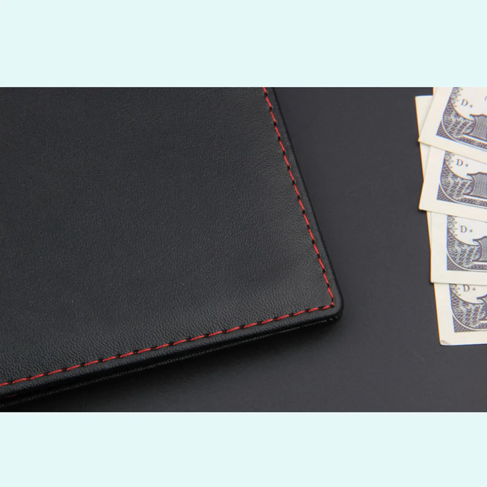 Мужской кошелек, Одноцветный, искусственная кожа, черный цвет, простой, новая мода, легко чистый, короткий карман, сумки, для фото, для мужчин, дешево, С25