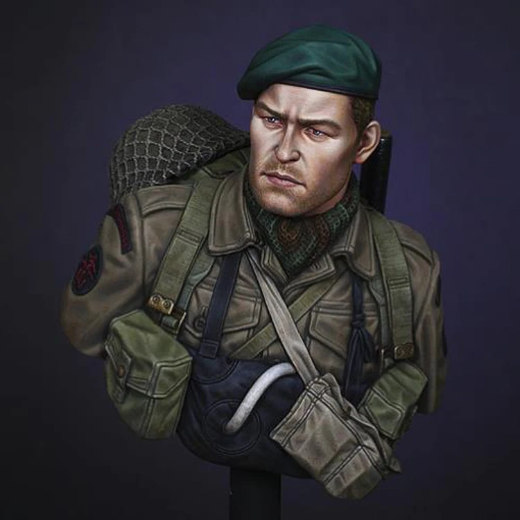 1/10 WW2 Британский Коммандо на день D смоляная модель бюст GK военный предмет