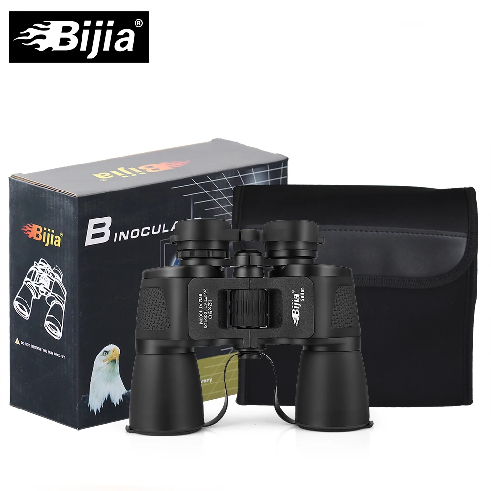 BIJIA 12x50 Wide Angle High Quality Classic Telescope Professional Hunting Binoculars Hefinition Waterproof | Инструменты