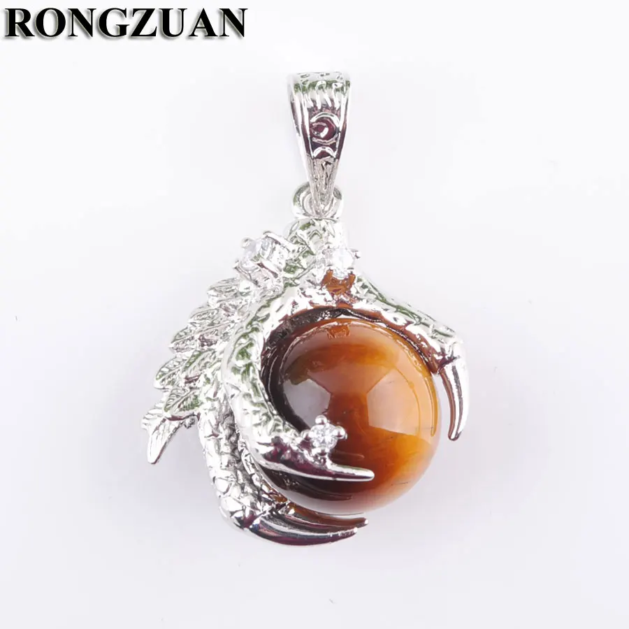RONGZUAN натуральный тигровый глаз камень драгоценный круглый шар бусина с драконом