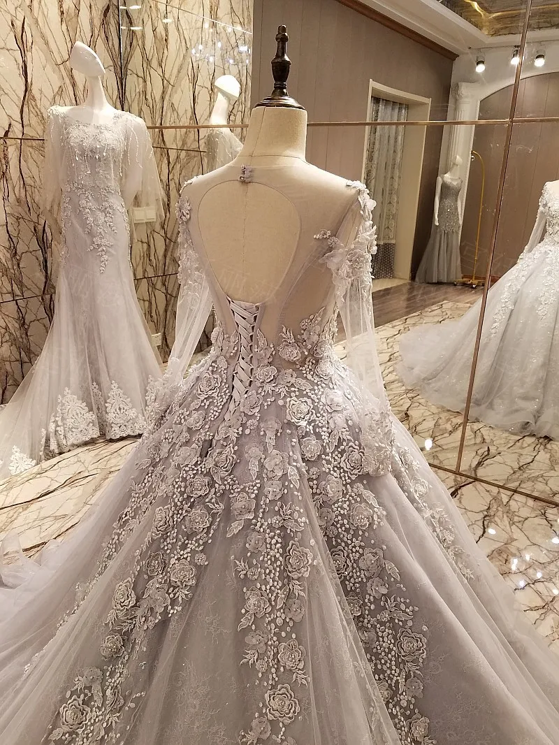2017 Backlake 100% Real Photos A-Line Beading Appliques Lace Bridal Gowns Chapel Train Wedding Dresses Vestido de Noiva | Свадьбы и