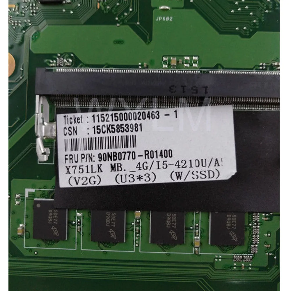 X751LK MB. _ 4G/I5 4210U/AS GTX850M 2GB W/SSD для ASUS X751L K751L X751LX A571L R752L R752LD Материнская плата ноутбука