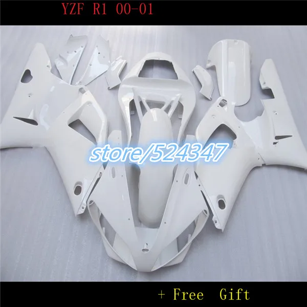 

Nn-Wholesale - NEW Complete white Fairing for YZF R1 00-01 YZF-R1 2000-2001 YZF1000 YZFR1 00 01 2000 2001 for Yamaha