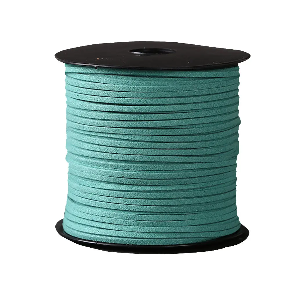Peacock Green 100Yard шнур из искусственной замши бархат веревка кожа шнуры Кружева Одежда Обувь Браслеты из шнуров самодельные Украшения швейная ткань с кисточками и бахромой - Цвет: Peacock Green