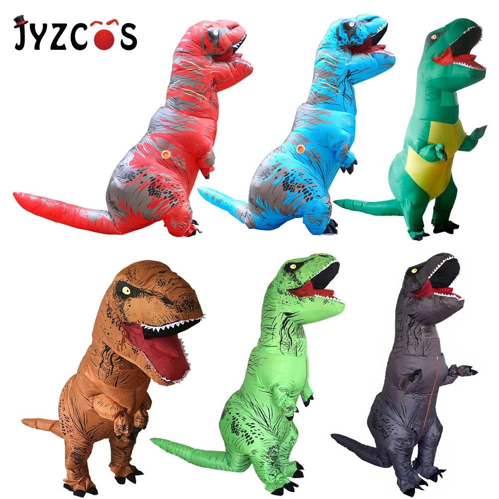 JYZCOS взрослый T REX надувной костюм динозавра Хэллоуин партии Косплей Костюм для женщин мужчин детей Карнавальный костюм