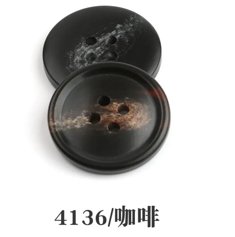 4136coffee DIY Швейные аксессуары 1 лот = 10 шт. круглый узор из смолы Кнопка шерстяное пальто кнопка для ветровки платье костюм брюки Кнопка - Цвет: 4136coffee