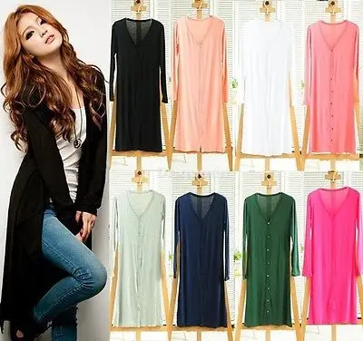 Женский вязаный кардиган с длинным рукавом свободный свитер Длинная Верхняя