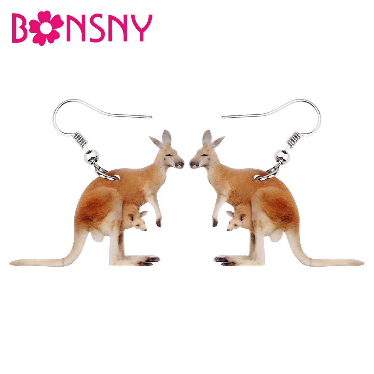 

Bonsny Statement Acrylic Australian Kangaroo Earrings Drop Dangle Unique Animal Novelty Jewelry For Women Girls Gifts Charms Hot