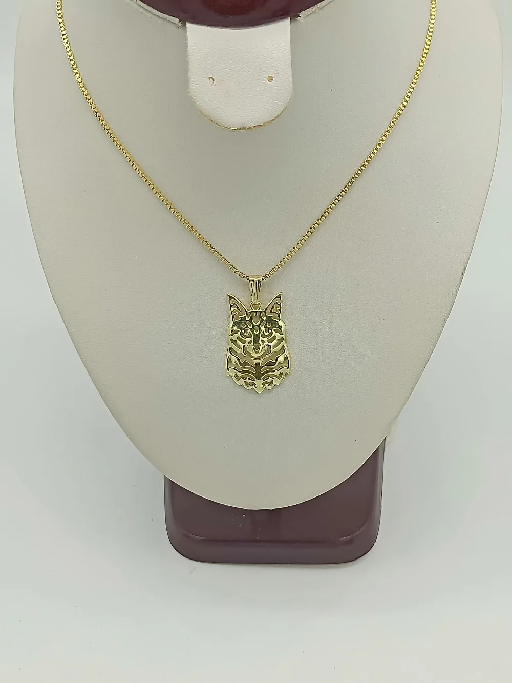 Золото и серебро Мейн Кун Цепочки ожерелья 3D вырезать щенок любовника кулон