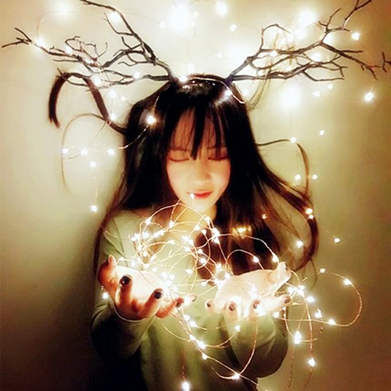 Светодиодная гирлянда Рождественские огни батарея медная проволока 100