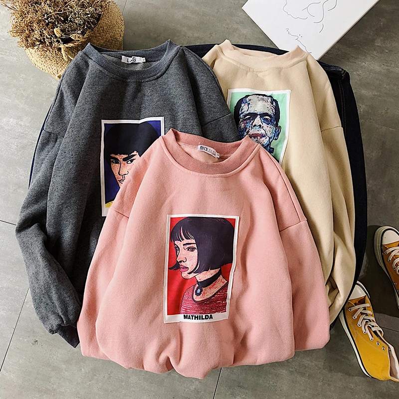 2018 осень новый человек с узором характер свободные Повседневный пуловер