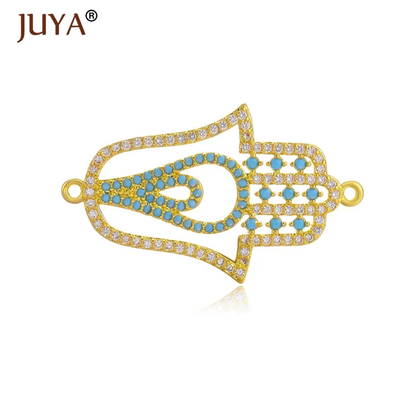 1pc 33*20mm Hollow Out Fatima Hand Evil Eye Palm Hamsa Charms Connectors For Jewelry Making Components DIY Findings | Украшения и