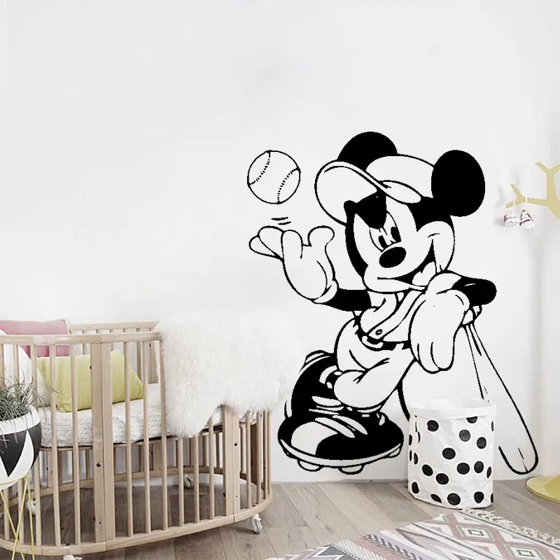 Виниловый художественный съемный постер росписи мультфильм изображение Микки