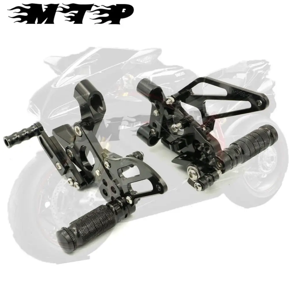 Черный CNC регулируемый задний Набор для ног Ducati 1199 Panigale S 2012 2013 2014 12 14 Для 899 2014|rear