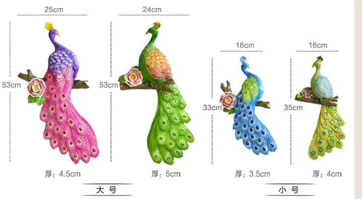 Европейский 3D полимерный Павлин птица настенный подвесной фон для телевизора