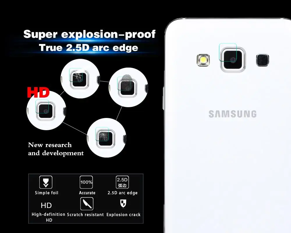 Защитная пленка для задней камеры из закаленного стекла Samsung Galaxy A3 A5 A7 A8 A3000 A5000 A7000