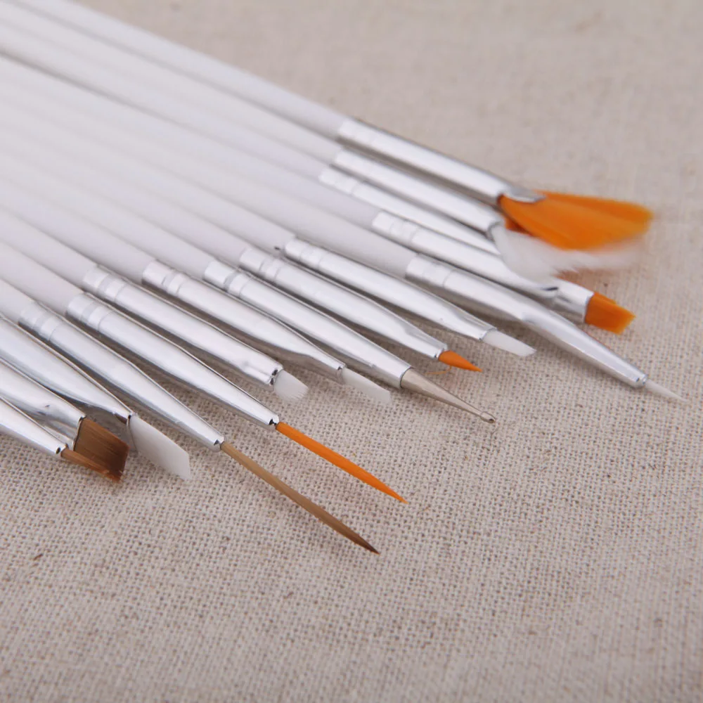 15 шт./компл. УФ гель для дизайна ногтей кисть рисования акриловая раскраска ручки