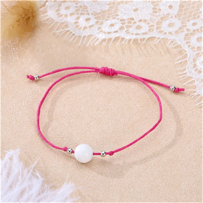 Dayoff Korea Adjustable Rope Chain Round Resin Bracelets Simple Colorful Cute Bead Bracelet Lucky Jewelry B114 | Украшения и