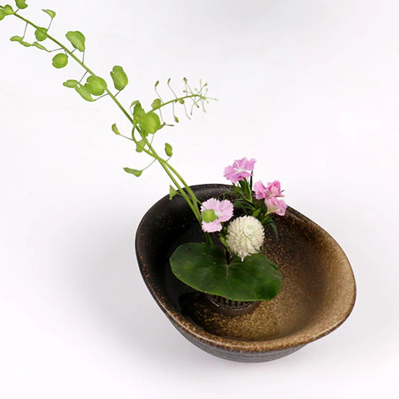 Японская Цветочная композиция грубая керамика цветочный горшок мини ваза