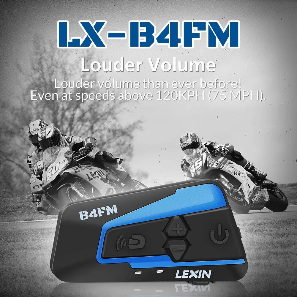Lexin 2 шт. шлем Bluetooth гарнитура мотоцикл домофон для 4 гонщиков говорящий с fm-радио мото гарнитура intercomunicador B4FM