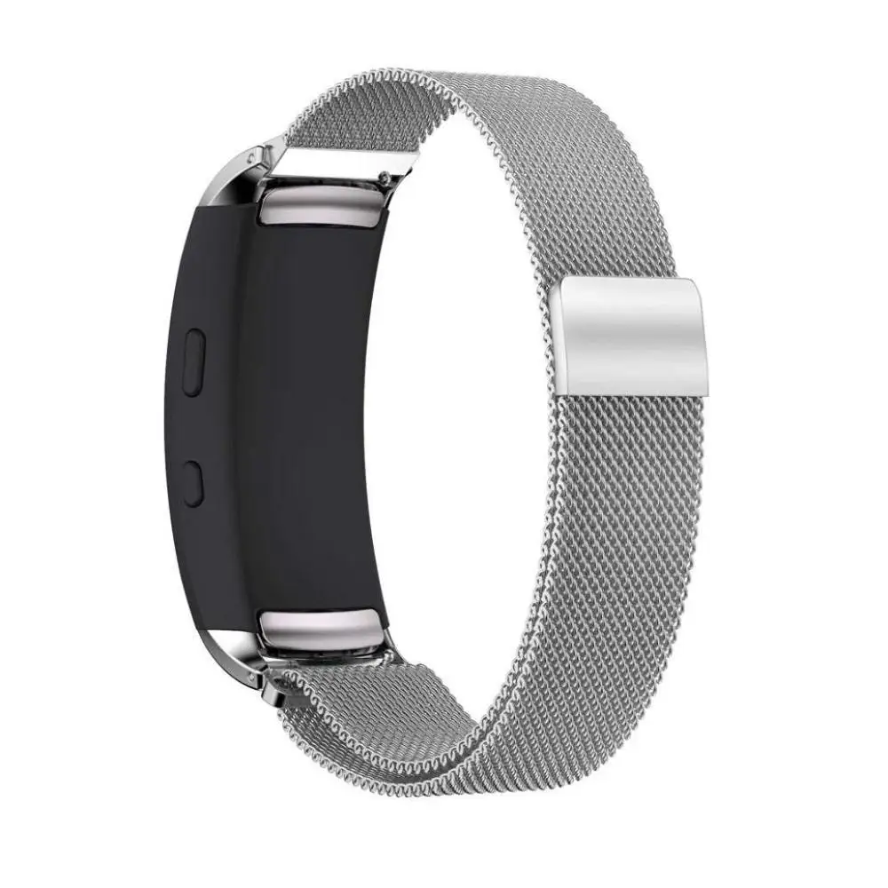 Серебристый Ремешок для часов Ktab, совместимый с samsung gear Fit2/gear Fit2 Pro, Миланская петля, браслет из нержавеющей стали, умный ремешок для часов - Цвет: Серебристый