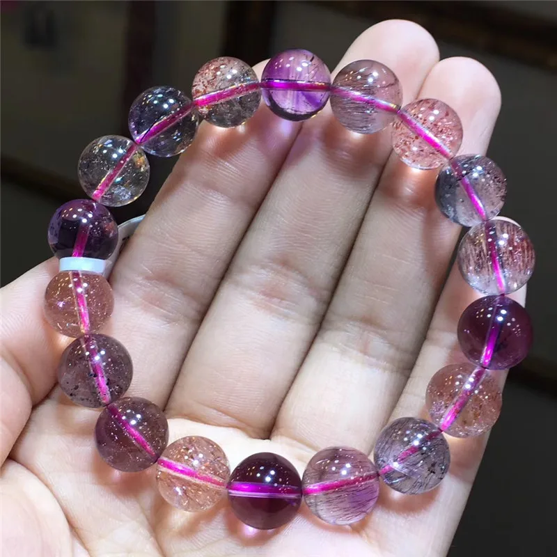 11 мм натуральный супер семь Мелодия камень рутилированный кварцевый модный