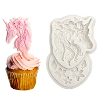 wholesale 10 pcs unicorn silicone sugarcraft candy clay cookie cupcake baking mold fondant cake decorating tools