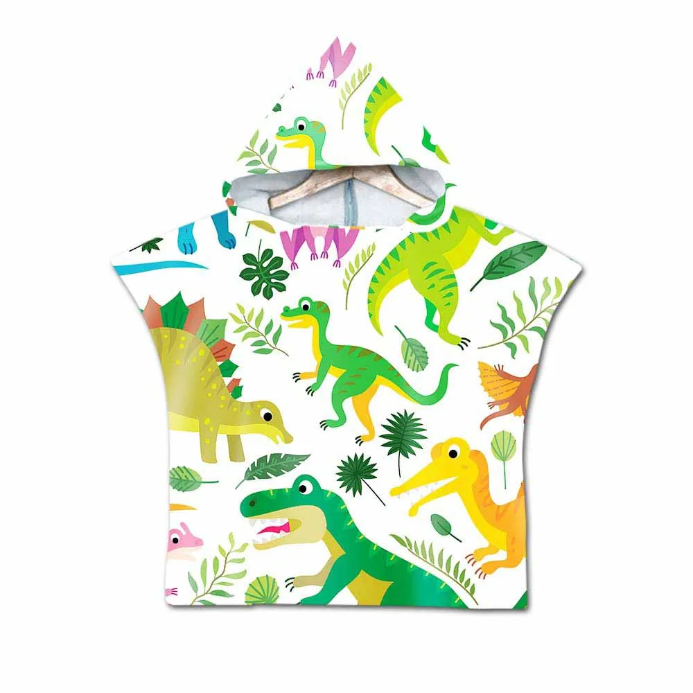3D цифровая печать мультфильм Юрского динозавра с капюшоном полотенце для детей