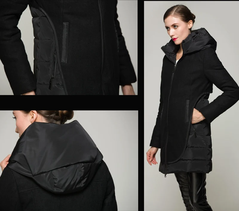 

(TopFurMall) Autumn Winter Women Down Parkas Coats with Hoody 80% Duck Down Fashion Outerwear Overcoat 3XL VK3105