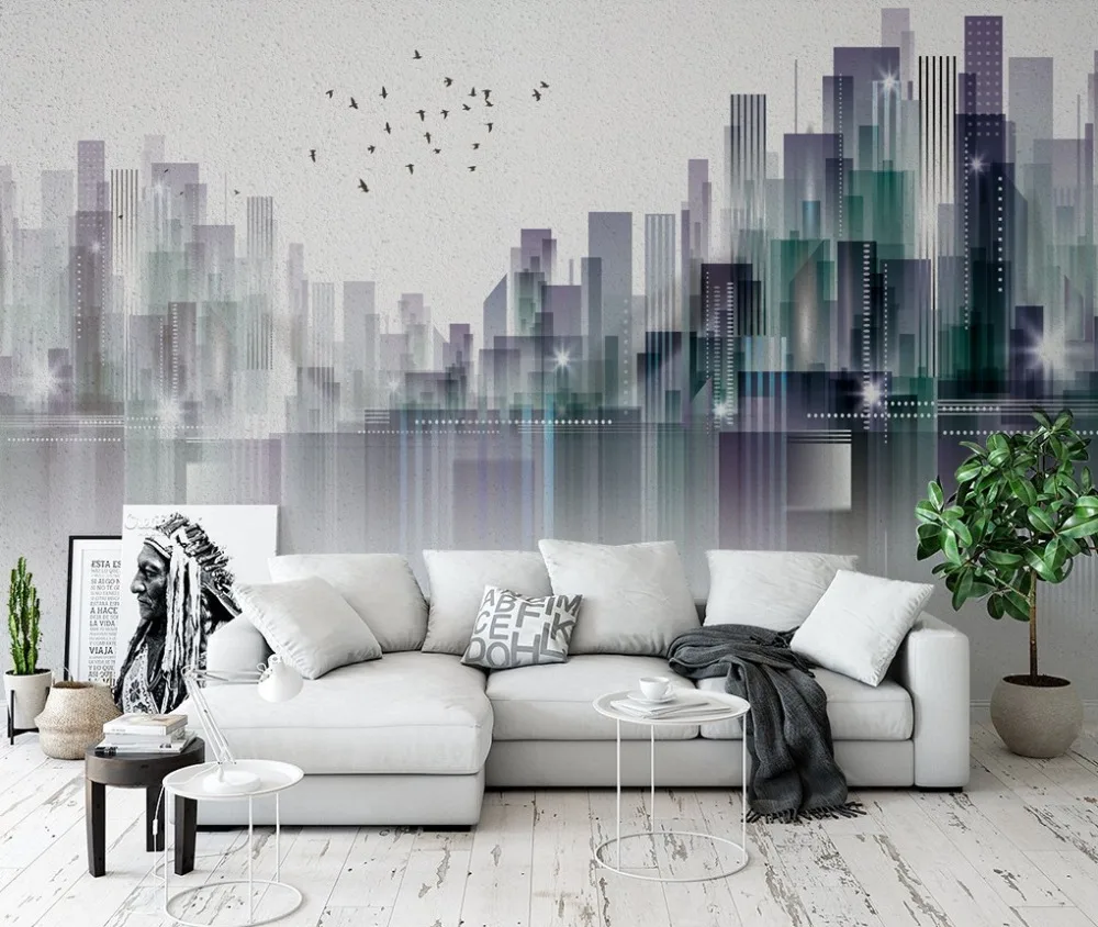 

[Self-Adhesive] 3D City Building River Bird 6 Wall Paper mural Wall Print Decal Wall Murals