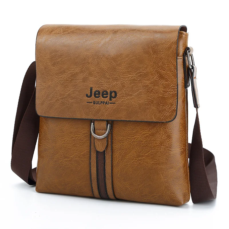 JEEP Sulppai Handmade Men's Leather Messenger Bag Shoulder iPad Holder Carrying iPhones Wallets Keys Cards KSL567M |