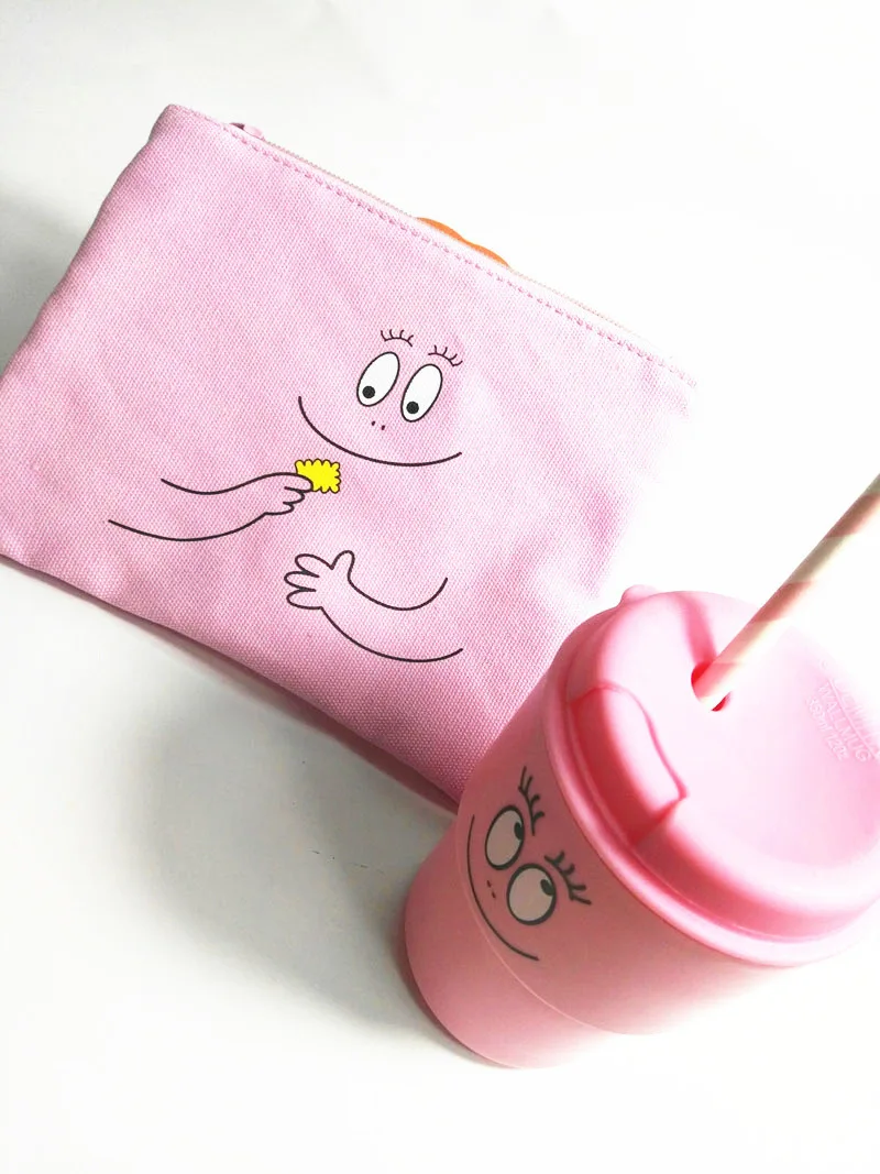 SIXONE INS Корейская розовая сумка для ручки с принтом улыбающееся лицо на молнии