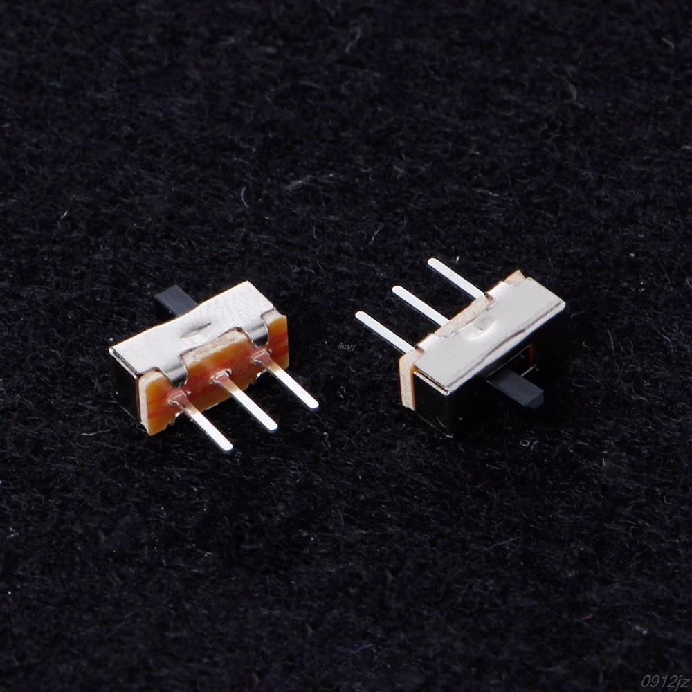 10 шт. 2 положения вкл/выкл SPDT 1P2T 3 Pin PCB панель Мини Вертикальный скользящий