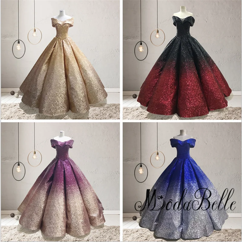 Modabelle/Вечерние платья золотистого цвета с блестками и вырезом лодочкой роскошное