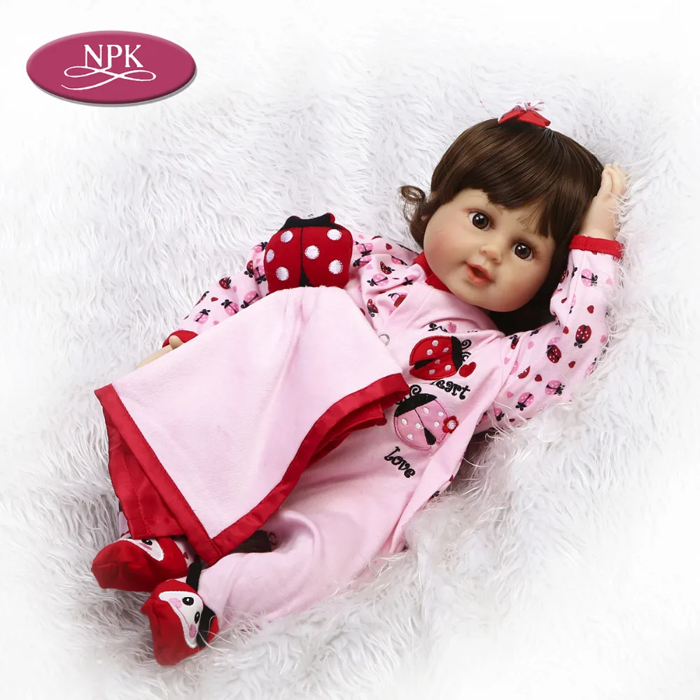 NPK 55 см силиконовая кукла Reborn Baby Realisitc Кукла Реалистичная Принцесса Девочка