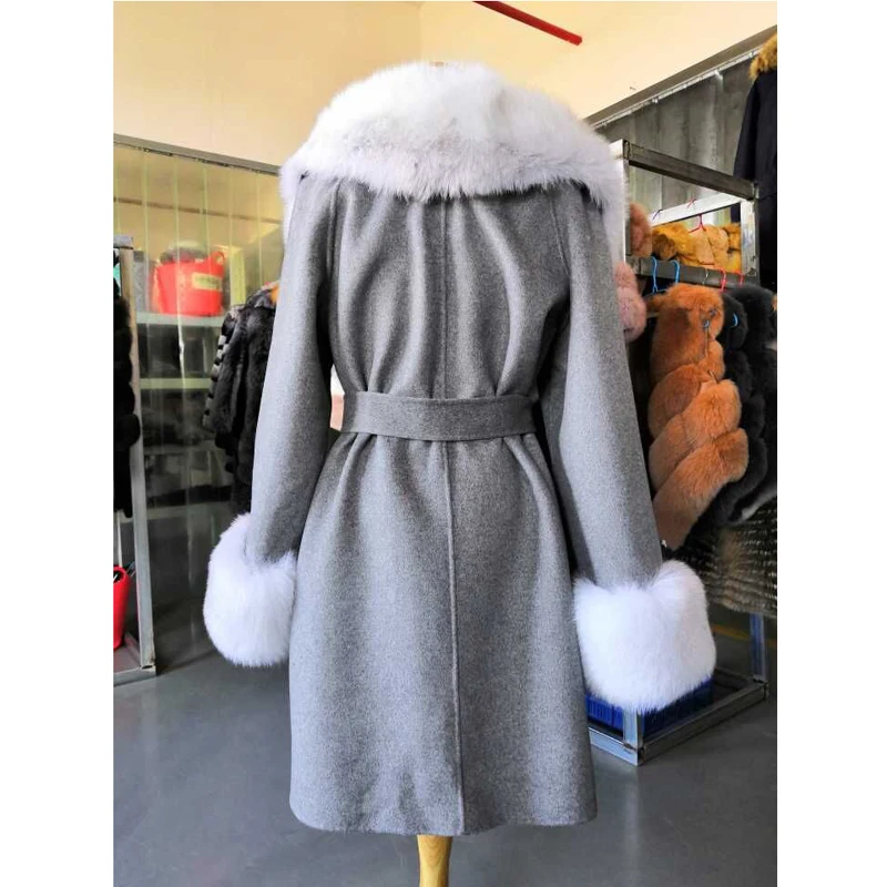 CKMORLS новое шерстяное пальто для женщин парки из натурального меха зимняя одежда с
