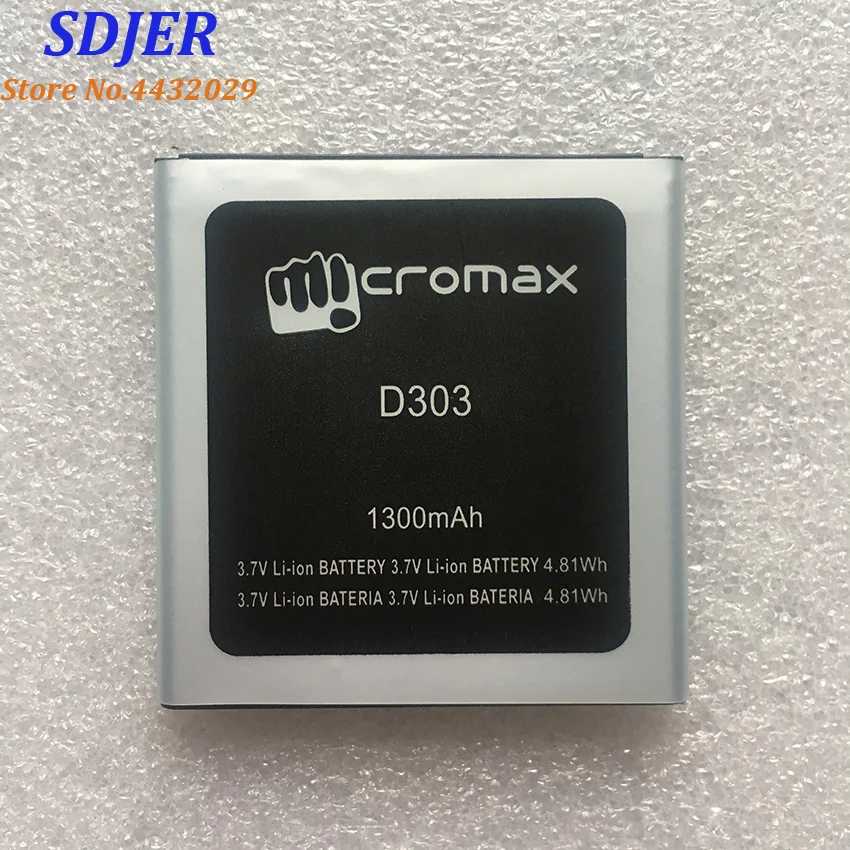 Для D303 батарея MICROMAX Мобильный телефон d303 1300MAH литий ионный аккумулятор