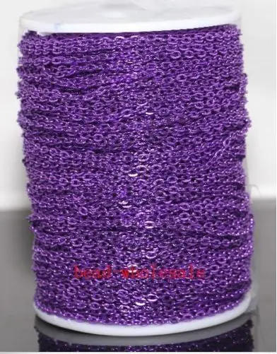 purple OMH 1 м панцирные алюминиевые открытые звенья цепи много для ожерелья браслет U выбрать цвет ювелирные изделия DIY ручное изготовление - Цвет: purple