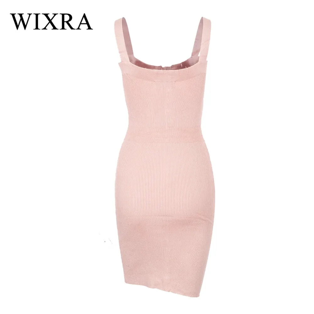 Женское Хлопковое трикотажное платье жилет Wixra однотонное теплое облегающее