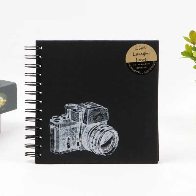 Камера Фото Альбом DIY крафт Бумага черный фотоальбом в КАРТОННОЙ ОБЛОЖКЕ