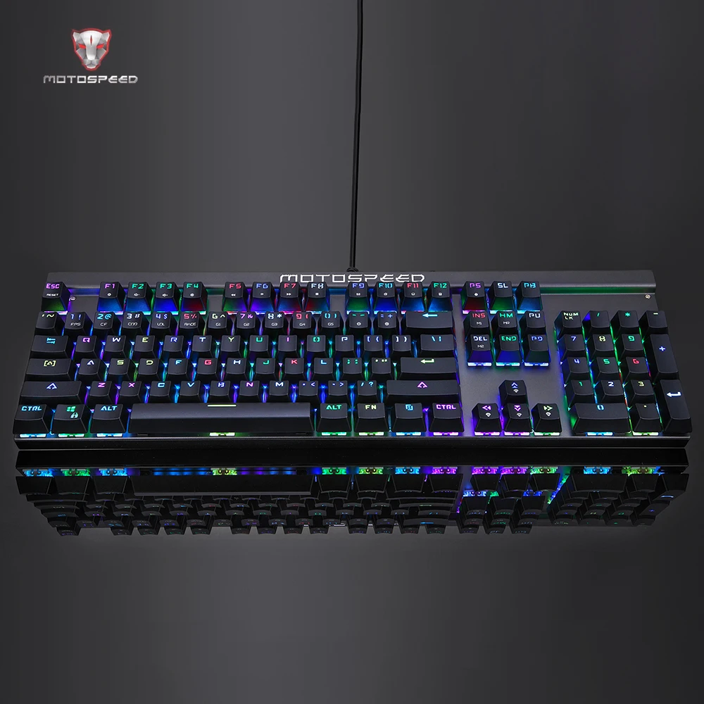 

Motospeed CK103 104 Key NKRO Mechanical Keyboard USB Wired Keyboards RGB Backlit Gaming Keyboard For PC Laptop Computer Gamer