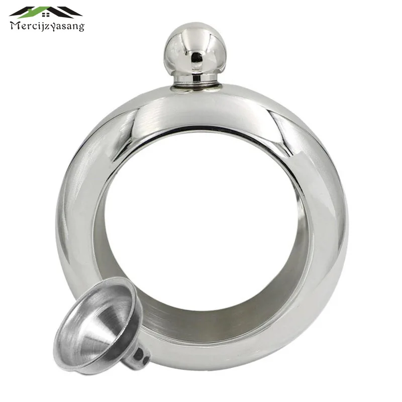 5 kleuren! Bangle Heupfles Rvs Hip Kolven Draagbare Ronde Gemengde Fles 3.5 oz Whiskey Vodka Mini Armband Geschenken GJH004