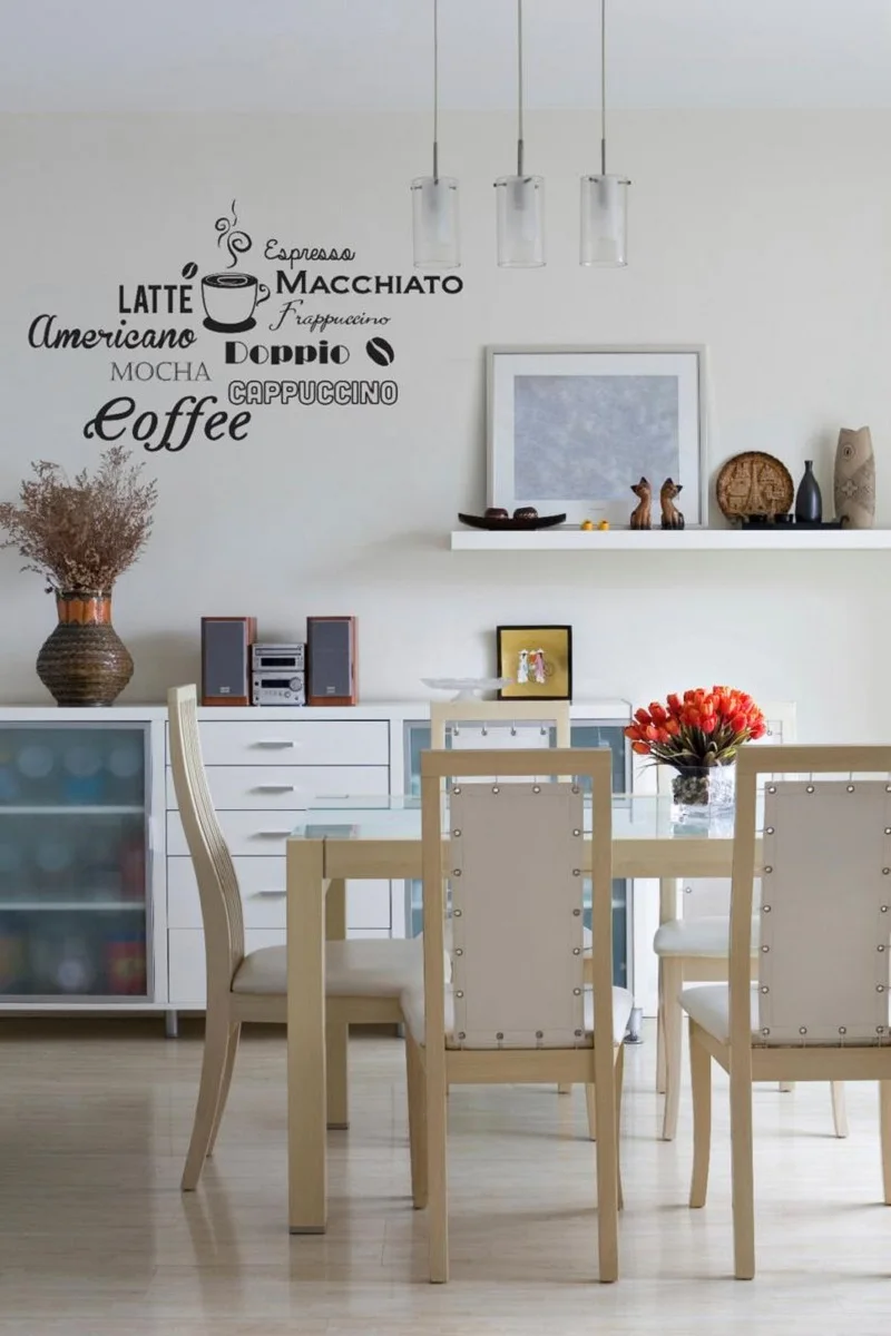 

Coffee Type Coffee Name Typography Multiple Fonts Kitchen Vinyl Wall Stickers, Art Stickers for Home, Kitchen, Coffee Shop KFT06