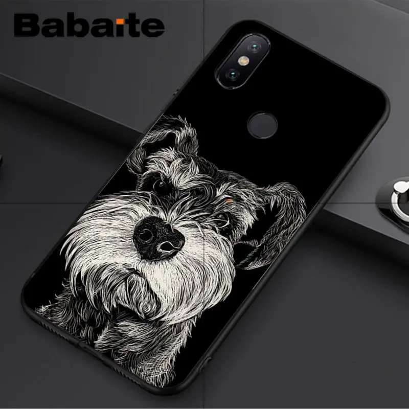 Babaite миниатюрный черный чехол для сотового телефона с щенком шнауцера redmi 5plus 5A 6pro