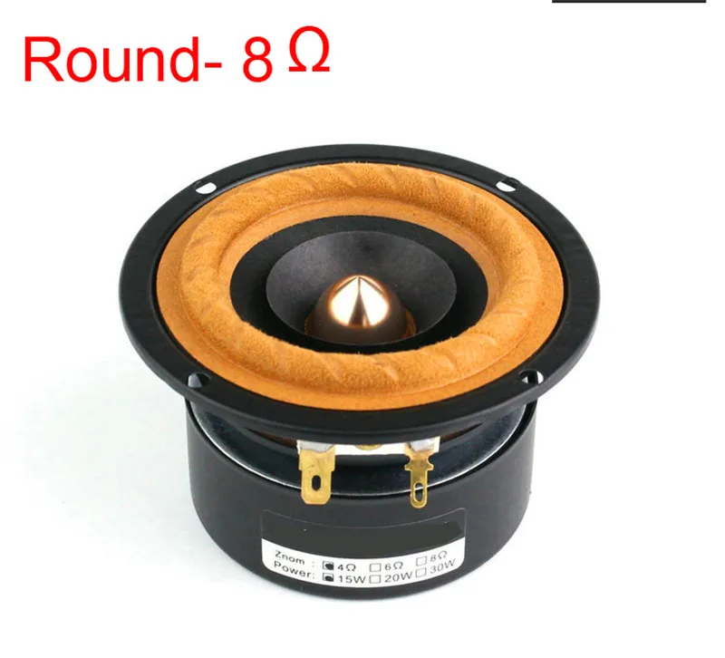 Round-8ohm 2 шт./Sounderlink Audiolabs 3 дюймов полный диапазон НЧ-динамик Hi-Fi динамик твитер блок Средний бас пуля стрелка преобразователь 4 8 Ом 15 Вт - Цвет: Round-8ohm