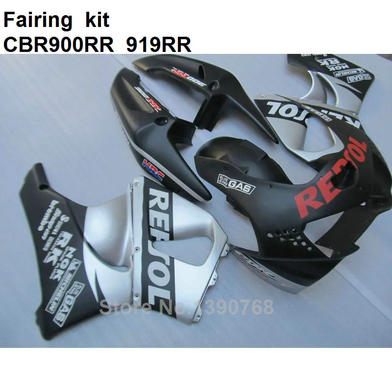 ABS Пластиковый обтекатель для Honda CBR 919RR CBR 900RR 98 99 обтекатели комплект CBR900RR 1998 1999 черный серебристый IY36